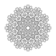 Enchanted Universe adult mandala coloring book page for kdp book interior.