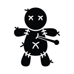Voodoo doll. Ritual object for witchcraft, magic and casting spells or damage to a person.