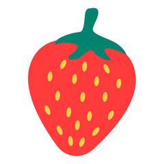 Vector ripe juicy strawberry on white