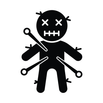Voodoo doll. Ritual object for witchcraft, magic and casting spells or damage to a person.
