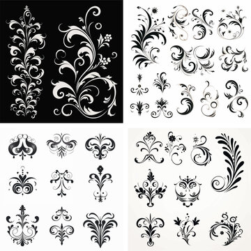 ornate floral ornamental scroll victorian vintage element design vector decorative pattern 