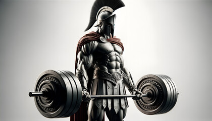 Spartaner hebt schweres Gewicht - obrazy, fototapety, plakaty