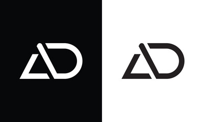 AD letter logo design vector template