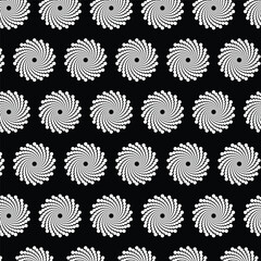 Vector Batik Pattern Seamless with Black Background