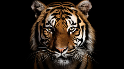 A tiger with a black background