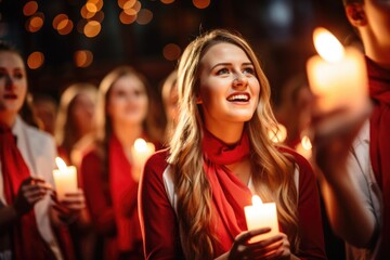 Joyful choir delivering heartfelt carols capturing the essence of Christmas spirit 