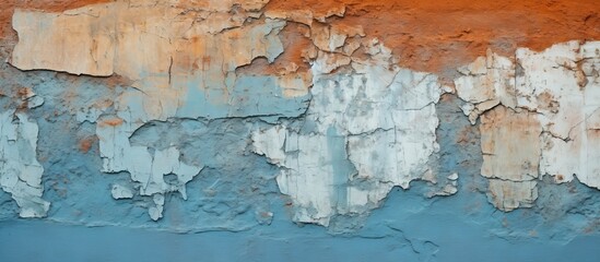 Blue moss color scheme for the wall with rust tones
