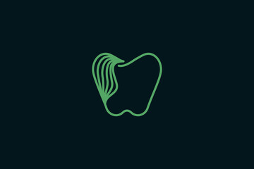 Dental green logo design illustration vector template