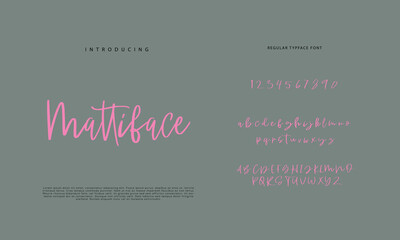 Handwritten Script font. Hand drawn brush style modern calligraphy cursive typeface. Hand Lettering and Custom Typography alphabet for Designs: Logo, Greeting Cards, Poster. Vector Brush type set.
