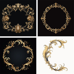 motif vignette scroll victorian swirl calligraphic corner ornamental rich royal ornate invitation curve