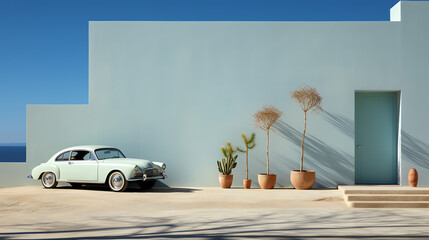 car in front of a house