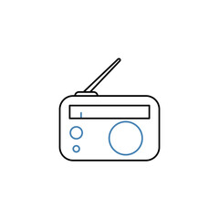 Radio concept line icon. Simple element illustration. Radio concept outline symbol design.