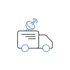 Obraz premium Satellite Truck concept line icon. Simple element illustration. Satellite Truck concept outline symbol design.