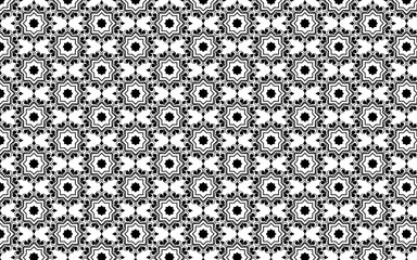 Decorative Seamless Pattern Black and White 016