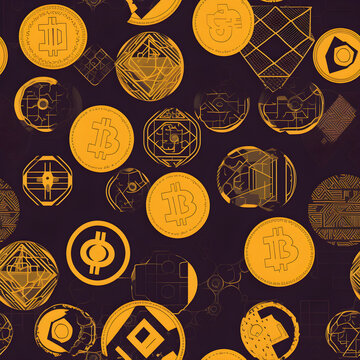 seamless abstract crypto currency pattern texture