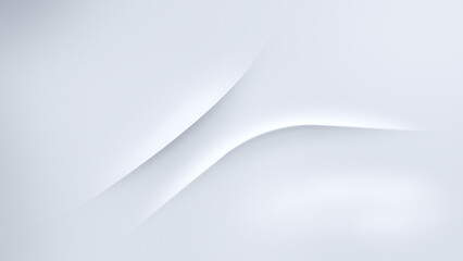 Bent lines with light effect and shadow on a light gray background. Minimalistic and abstract...