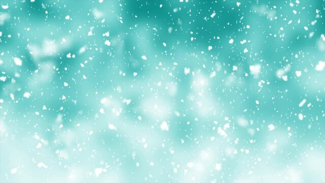 Blue Christmas Winter Snowfall Background. Snowfall Background. Seamless Loop