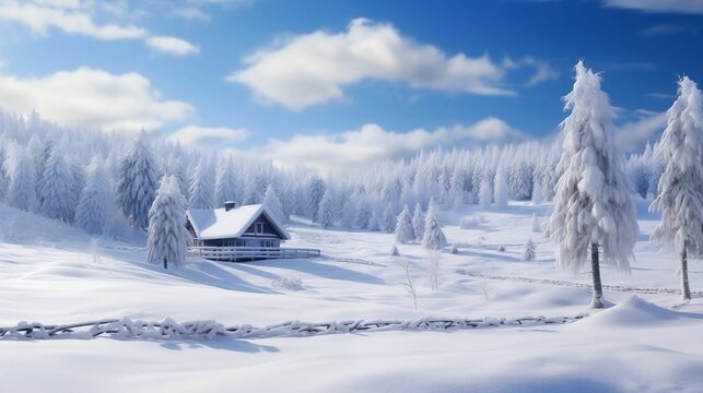 An image of a winter landscape after a fresh snowfall.
