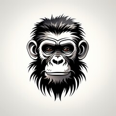 Monkey's face with black and white background.