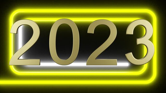 Filmato. Illustrazione 3D. Anno nuovo 2024. Capodanno 2024 in numeri. Il 2024 sostituisce il 2023..