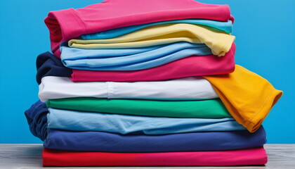 Style Stack: Closeup of Colorful T-Shirts