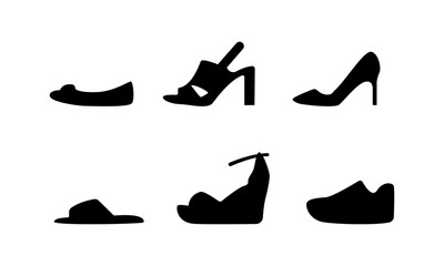 women shoes silhouettes set 