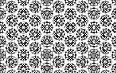 Decorative Seamless Pattern Black and White 014