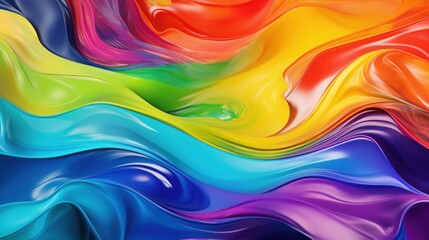Creative Fluidity: Abstract Background with Colorful Paint Waves, Offering an Artistic Twist to Web Design