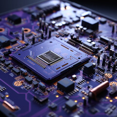 A complex circuitry design in dark lavender ultra 
