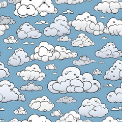 seamless abstract cartoon clouds texture pattern