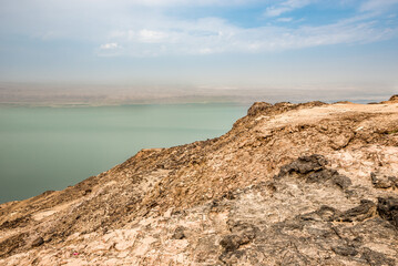 View at the Mountains and Dead Sea to Nain Valley in Jordan