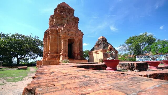Old Ruin of Thap Poshanu Cham Tower, Phan Thiet, Vietnam. This is one of the ancient art styles of Champa in Vietnam