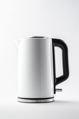 Minimalistic White electric kettle isolated on white