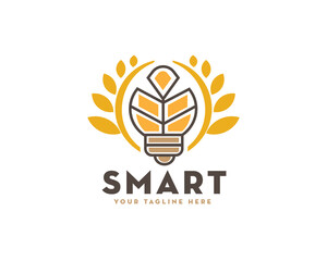smart bright wheat logo icon symbol design template illustration inspiration