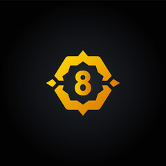 Number 8 numeric or numeric elements vector isolated. Number 8 numeric icon for apps, websites, print design, games element, and more about Number 8 numeric.