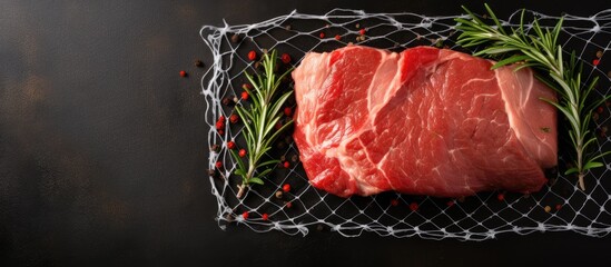 Meatloaf made with pork roasted in a net for a delicious and nutritious raw meat dish