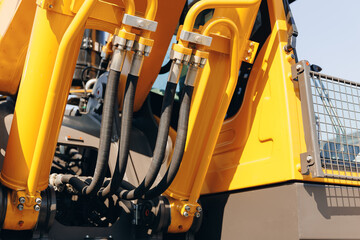 Hoses of modern hydraulic of drilling industrial excavator machine