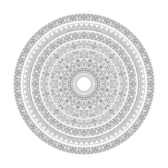 Mandala radiant spirals coloring book page for kdp book interior