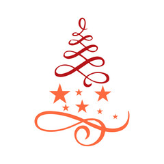 Christmast and New Year card with Christmas decorations