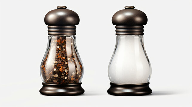 Seasoning Symphony Salt And Pepper Shakers On White Background