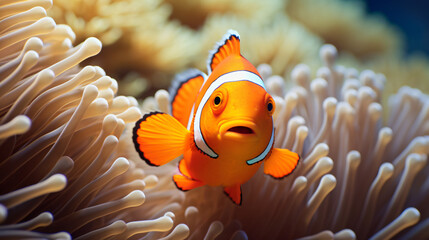 Naklejka na ściany i meble An orange clown fish