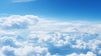 beautiful blue sky with clouds from above