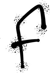 Line Graffiti Letter F