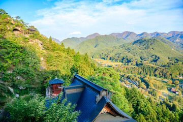 初秋の立石寺（山寺）　山形県山形市　Risshakuji Temple in early autumn. Yamagata...