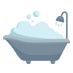 Bathtub icon full of foam