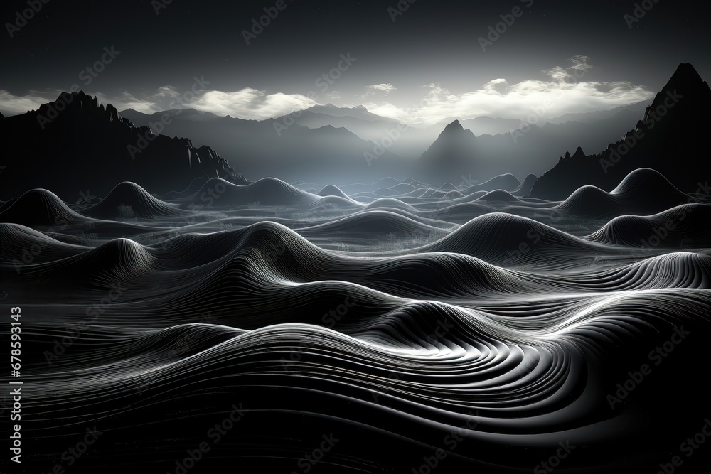 Canvas Prints an abstract sci-fi wallpaper against a black background, creating a mysterious composition that tran
