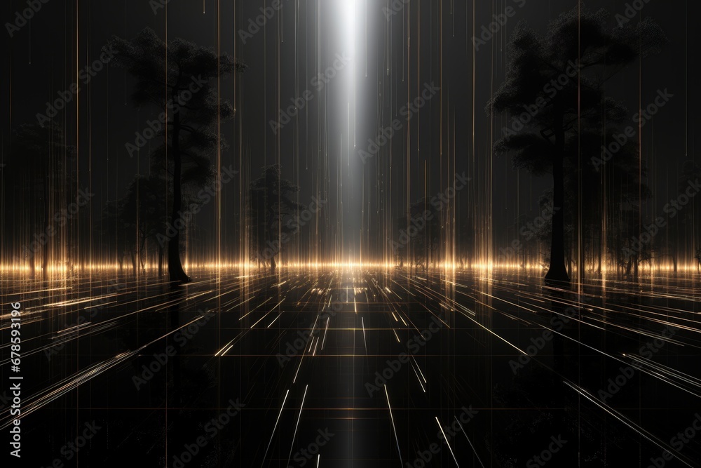 Canvas Prints an abstract sci-fi wallpaper against a black background, creating a visually captivating and mysteri