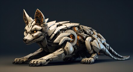 Digital Art Illustration of Aardwolf Racer Generated by Generative AI