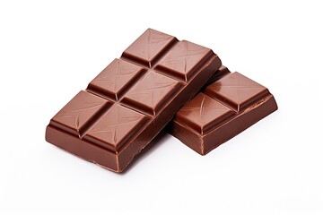Decadent delight. Indulge in richness of dark chocolate on white background isolated. Sweet. Flavors in every bite. Bittersweet temptation