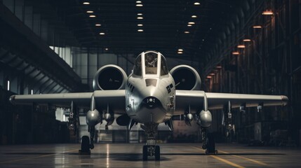 Front View of A-10 USAF Fighter Jet in Action - obrazy, fototapety, plakaty